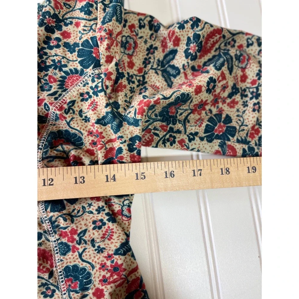 Free People Melanie Long Sleeve Top Floral Long Sleeve Ruffle Crop Back Cross M